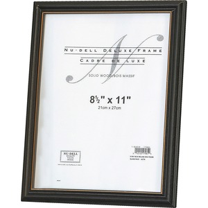 Nu-Dell Deluxe Frame - 8.5" x 11" Insert - Wall-mountable - Horizontal, Vertical - Plastic - Woodgrain, Black