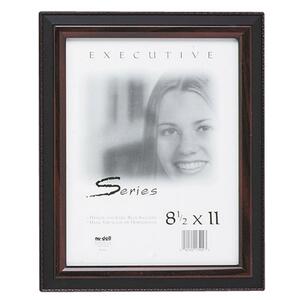 Nu-Dell Executive Frame - 8.5" x 11" Insert - Desktop, Wall-mountable - Horizontal, Vertical - Plastic - Mahogany Black