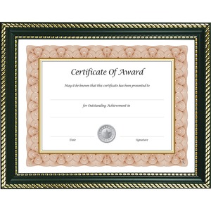 Nu-Dell Prestigious Document Frame - 11" x 14" Frame - 8.5" x 11" Insert, 8" x 10" Insert - Desktop, Wall-mountable - Horizontal, Vertical - Plastic - Black