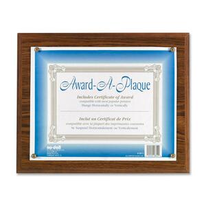 Nu-Dell Award-A-Plaque - 13" x 10.5" Frame - 11" x 8.5" Insert - Wall-mountable - Horizontal, Vertical - Acrylic - Oak