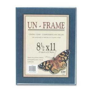 Nu-Dell Contemporary Wall Frame - 11" x 8.5" Insert - Desktop, Wall-mountable - Horizontal, Vertical - Plastic - Clear