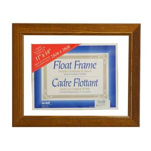 Nu-Dell One Size Fits Floating Certificate Frame - 14" x 11" Insert - Black, Walnut