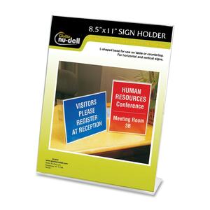 Nu-Dell Acrylic Frame - 8" x 10" Insert - Desktop - Horizontal, Vertical - Acrylic - Clear