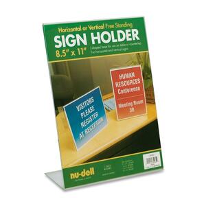 Nu-Dell Acrylic Frame - 8.5" x 11" Insert - Desktop - Horizontal, Vertical - Acrylic - Clear