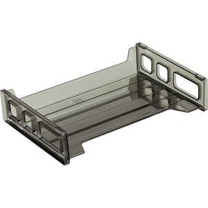 OIC Side Loading Stackable Desk Tray - 2.75" x 13.18" x 9" - Smoke