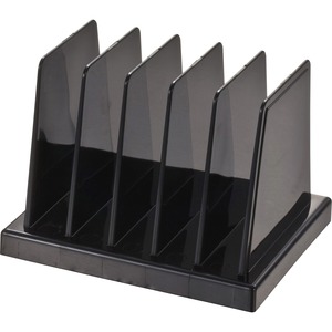 OIC Compact Desk Sorter - 5" x 4.12" x 3.5" - 5 Compartment(s) - Plastic - Black