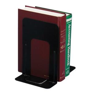 OIC Standard Metal Bookend - 9" x 8.18" x 5.87" - Steel - Black
