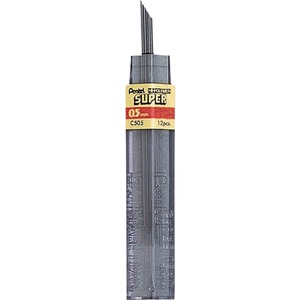 Pentel Super Hi-Polymer Lead - 0.5mm - Fine Point - F - BlackPentel Mechanical Pencil 12 / Tube