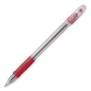 Pilot Easytouch Pen - Ink Color: Red - Barrel Color: Clear - 12 / Dozen