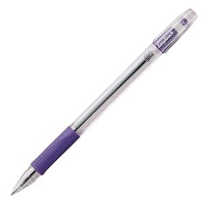Pilot Easytouch Pen - Purple Ink - Clear Barrel - 1 Dozen