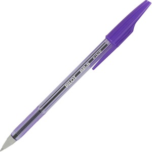 Pilot Better Ball Stick Pen - Purple Ink - Crystal Barrel, Clear Barrel - 12 / Dozen