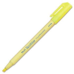 Pilot Spotliter Highlighters - Chisel Marker Point Style - Fluorescent Yellow Ink - Yellow Barrel - 12 / Dozen