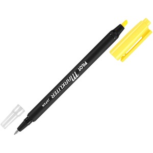 Pilot Markliter Ball Pen And Highlighter - Chisel Pen Point Style - Yellow Ink - Black Barrel - 1 Dozen