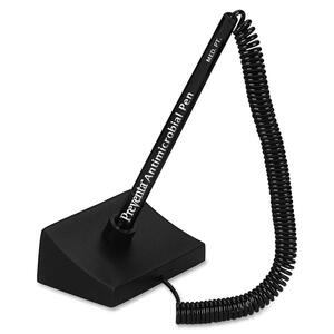 PM Preventa Retractable Coil Aluminum Counter Pen - Black Ink - Black Barrel - 1 Each