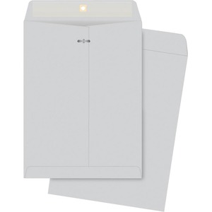 Quality Park Executive Clasp Envelope - #63 (6.5" x 9.5") - 28lb - Gummed - Kraft - 100 / Box - Gray