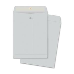 Quality Park Executive Clasp Envelope - 12" x 15.5" - 28lb - Gummed - Kraft - 100 / Box - Gray