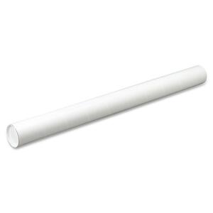 Quality Park Mailer Storage Tube42" - Removable End Caps - Fiberboard, Kraft - 1 Carton - White