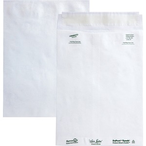 Quality Park Tyvek Leather-Like Envelope - 9" x 12" - 14lb - Self-sealing - Tyvek - 100 / Box - White