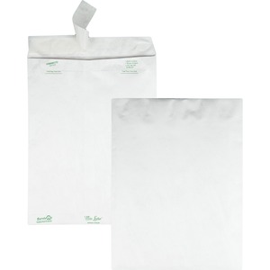 Quality Park Tyvek Leather-Like Envelope - 10" x 13" - 14lb - Self-sealing - Tyvek - 100 / Box - White