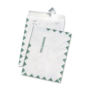 Quality Park Leather Tyvek First Class Envelope - 10" x 13" - 14lb - Self-sealing - Tyvek - 100 / Box - White