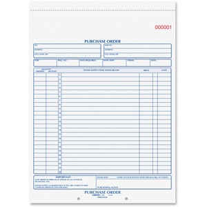 Rediform Purchase Order Form - 2 Part - Carbonless - 11" x 8.5" Sheet Size - Assorted - 1Each