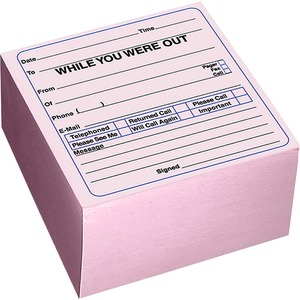 Rediform Self-Stick WYWO Mega Message Cube - 512 Sheet(s) - Gummed - 4" x 4" Sheet Size - Pink - 1Pack