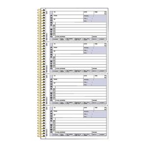 Rediform Gold Standard Telephone Message Book - 600 Sheet(s) - Spiral Bound - 2 Part - Carbonless - 2.75" x 5.66" Form Size - 11" x 5.66" Sheet Size - 1Each