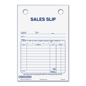 Rediform Portable Registers Sales Slip Refills - 2 Part - Carbonless - 6" x 4" Sheet Size - White - 100 / Pack