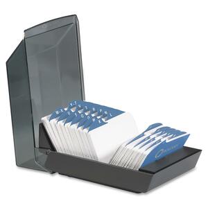 Rolodex VIP Transparent Cover Card File - 500 Address Card - 24 Printed - Black