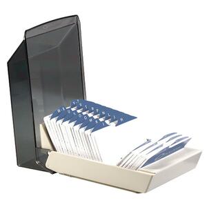 Rolodex VIP Transparent Cover Card File - 500 Address Card - 24 Printed - Platinum