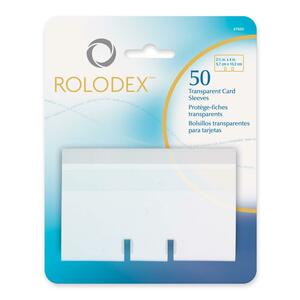 Rolodex Transparent V-File Card Protector - Clear