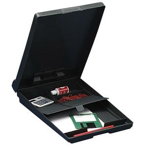 Rubbermaid Plastic Storage Clipboard - 1" Capacity - 3 Compartment - 10" x 14.25" - Heavy Duty - Polypropylene - Gray