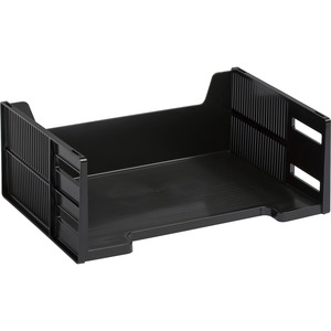 Rubbermaid Stackable Side Loading Letter Tray - 5.12" - Polystyrene - Ebony