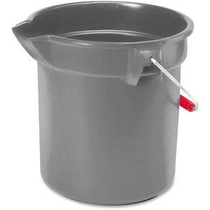 Rubbermaid Brute Round Utility Bucket - 10 quart - Plastic - 10.25"10.5" - Gray