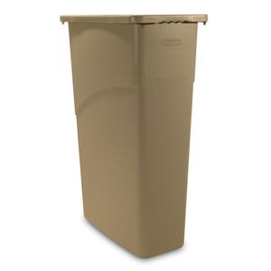 Rubbermaid Slim Jim Wastebasket - 87L Capacity - 30" Height x 20" Width x 11" Depth - Beige
