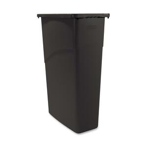 Rubbermaid Slim Jim Wastebasket - 87L Capacity - 30" Height x 20" Width x 11" Depth - Black