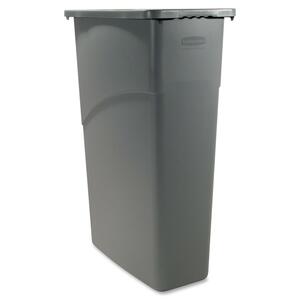 Rubbermaid Slim Jim Wastebasket - 87L Capacity - Rectangular - 30" Height x 20" Width x 11" Depth - Gray