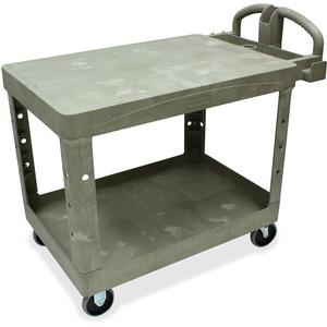 Rubbermaid 26" Flat Shelf Utility Cart - 2 Shelf - 500 lb Capacity - 4 x 5" Caster - 44" x 26" x 33" - Beige
