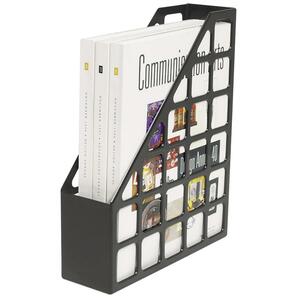Rubbermaid Contemporary Magazine Techfile - Black - Plastic - 1 Pack