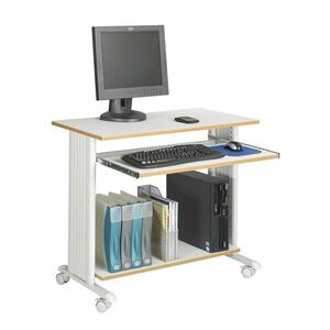 Safco Fixed Height Workstation - Rectangle x 30.5" - Steel, Wood - Gray