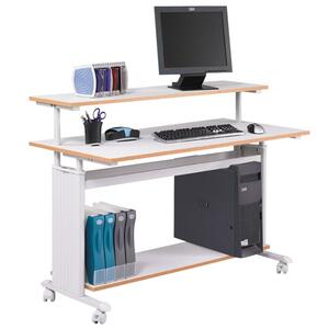 Safco Space Saving Adjustable Workstation - Rectangle x 40" - Steel, PVC, Wood - Gray, Black Frame
