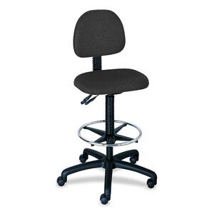 Safco Trenton Extended Height Chair - Steel Black Frame - Olefin Black, Polyester Black Seat