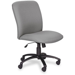 Safco Big & Tall Executive High-Back Chair - Black Frame - Foam Gray, Polyester Seat