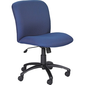Safco Big & Tall Executive Mid-Back Chair - Black Frame26" x 26" x 41.75 - Foam Blue, Polyester Seat