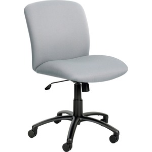 Safco Big & Tall Executive Mid-Back Chair - Black Frame - Foam Gray, Polyester Seat