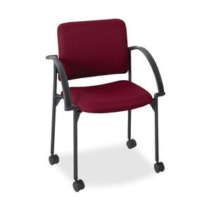 Safco Moto Stack Chair - Steel Black Frame23.5" x 23.5" x 33" - Polyester Burgundy Seat