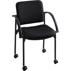 Safco Moto Stack Chair - Steel Black Frame23.5" x 23.5" x 33" - Polyester Black Seat