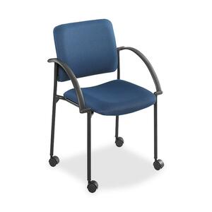 Safco Moto Stack Chair - Steel Black Frame23.5" x 23.5" x 33" - Polyester Blue Seat