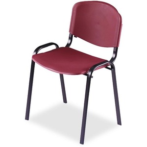 Safco 4185 Contour Stack Chairs - Steel Black Frame21.75" x 21.75" x 31.5" - Polypropylene Burgundy Seat