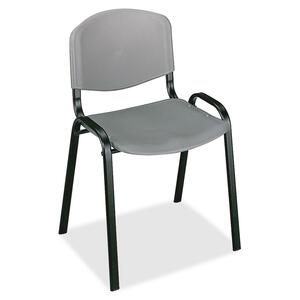 Safco 4185 Contour Stack Chairs - Steel Black Frame21.75" x 21.75" x 31.5" - Polypropylene Charcoal Seat